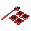 Red Heavy Duty Furniture Lifter Transport Tool Set Furniture 4 Move Roller 1 Wheel Bar for Lifting Moving Furniture Mover set Kit