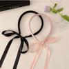 Non Slip Hair Band Y2k Thin Headband Balletcore Bow Headband Women Ribbon Hair Hoop Korean Hairband