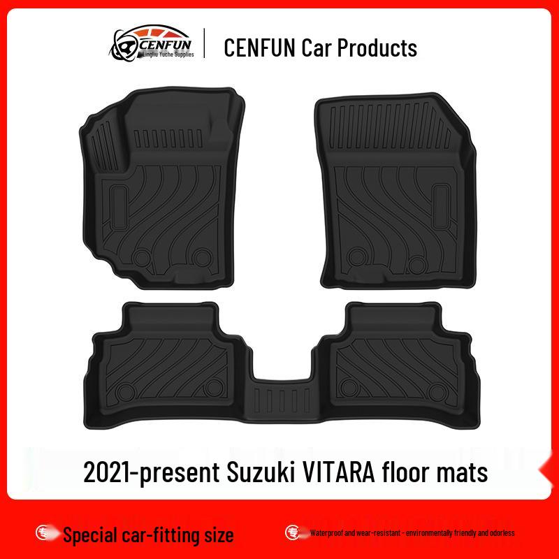 TPE Eco-Friendly Waterproof Floor Mats for 2021-Present Suzuki VITARA: Odorless Starlight Carpet Surface