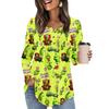 Women's Long Sleeve Tunic Loose Tops Casual Oversized Tops Pleated Tunic Button Down Casual Women's Print Tops