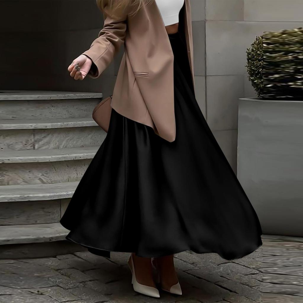 Damskön Färgkjol Högmidjad Elegant Kjold