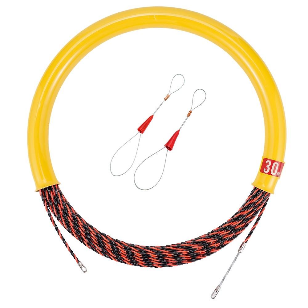 30/50M Cable Wire Puller Duct Snake Rodder Conduit Fish Tape Reel Cable Installation Tool Electrician Threading Device