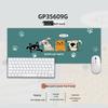 Tech Leather Healing Girl Large Mouse Pad with Cartoon Animal Design - Thick Keyboard and Wrist Rest Desk Mat