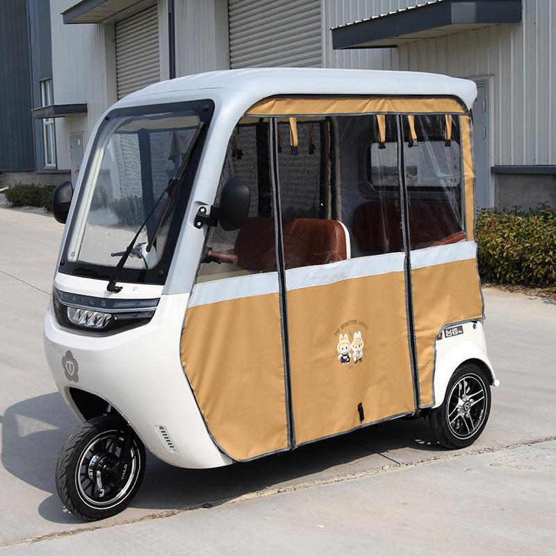 Electric Tricycle Canopy Tent Rain Curtain for Jinpeng Da'an SU7 (X18) - Gray, All-Season