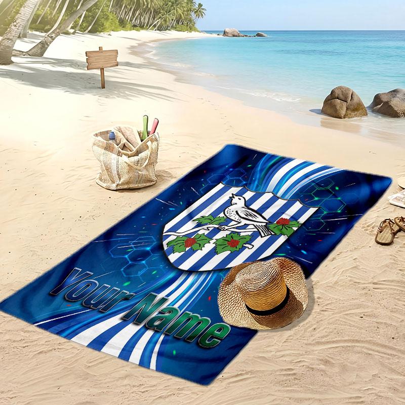 West Bromwich Albion FC Personalized Printed Beach Towel Soccer Logo Support Custom Name Text Absorbent Towel For Sport Travel Special Gift
