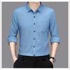 Smooth Anti-pilling Mulberry Silk Men's Long-sleeved Shirt Spring and Autumn New Striped Shirt No Ironing