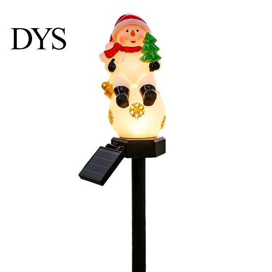 Decorative Stakes for Flowerbeds Christmas Solar Stake Lights, Santa Snowman Tree Figurine Lawn Easy Install Pathway Decor Waterproof Warm LED Lights