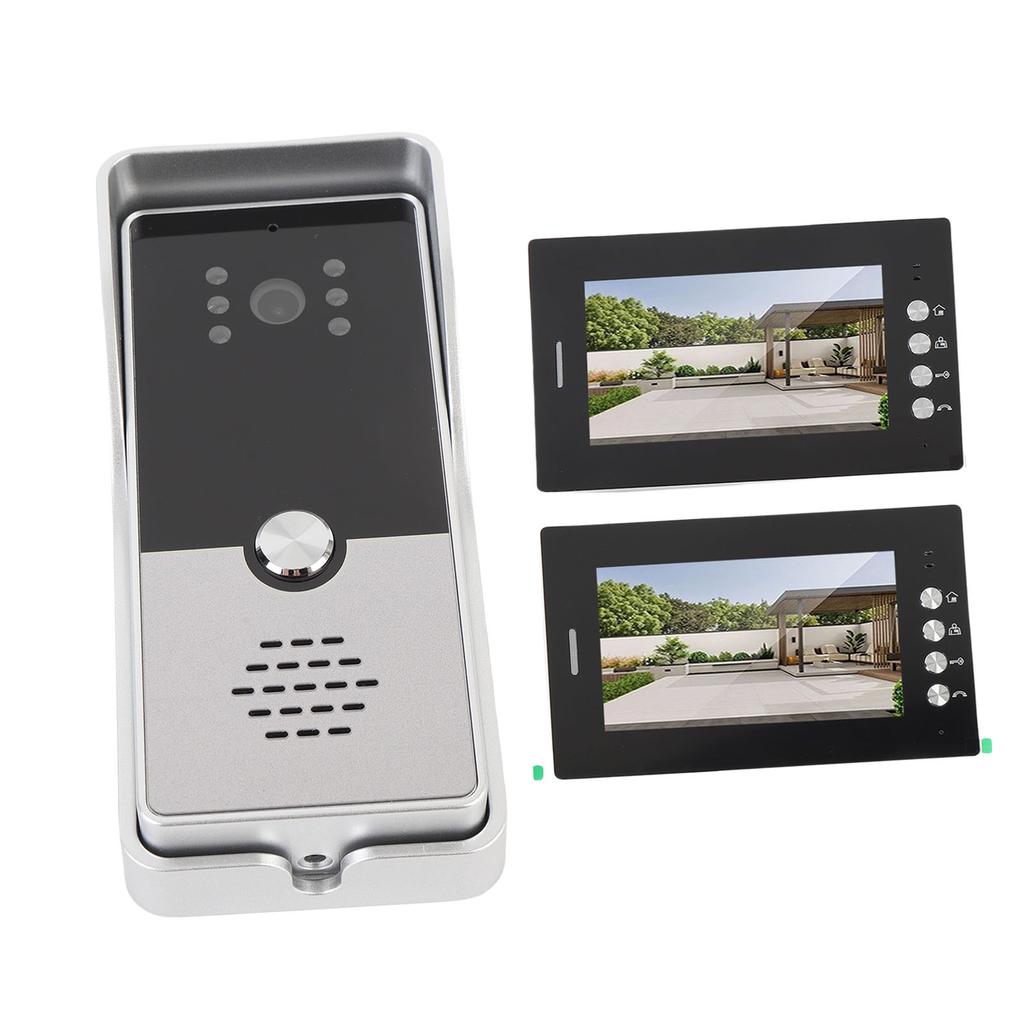 Video Intercom System 7 Inch Screen 120 degrees Wide Angle Clear Image 2 Way Intercom Video Doorbell for Home