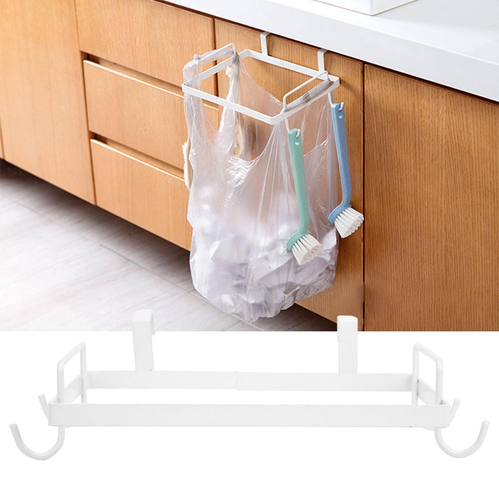 Household Hanging Iron Garbage Bag Rack Stand Bracket Trash Storage Holder Kitchen Accessory