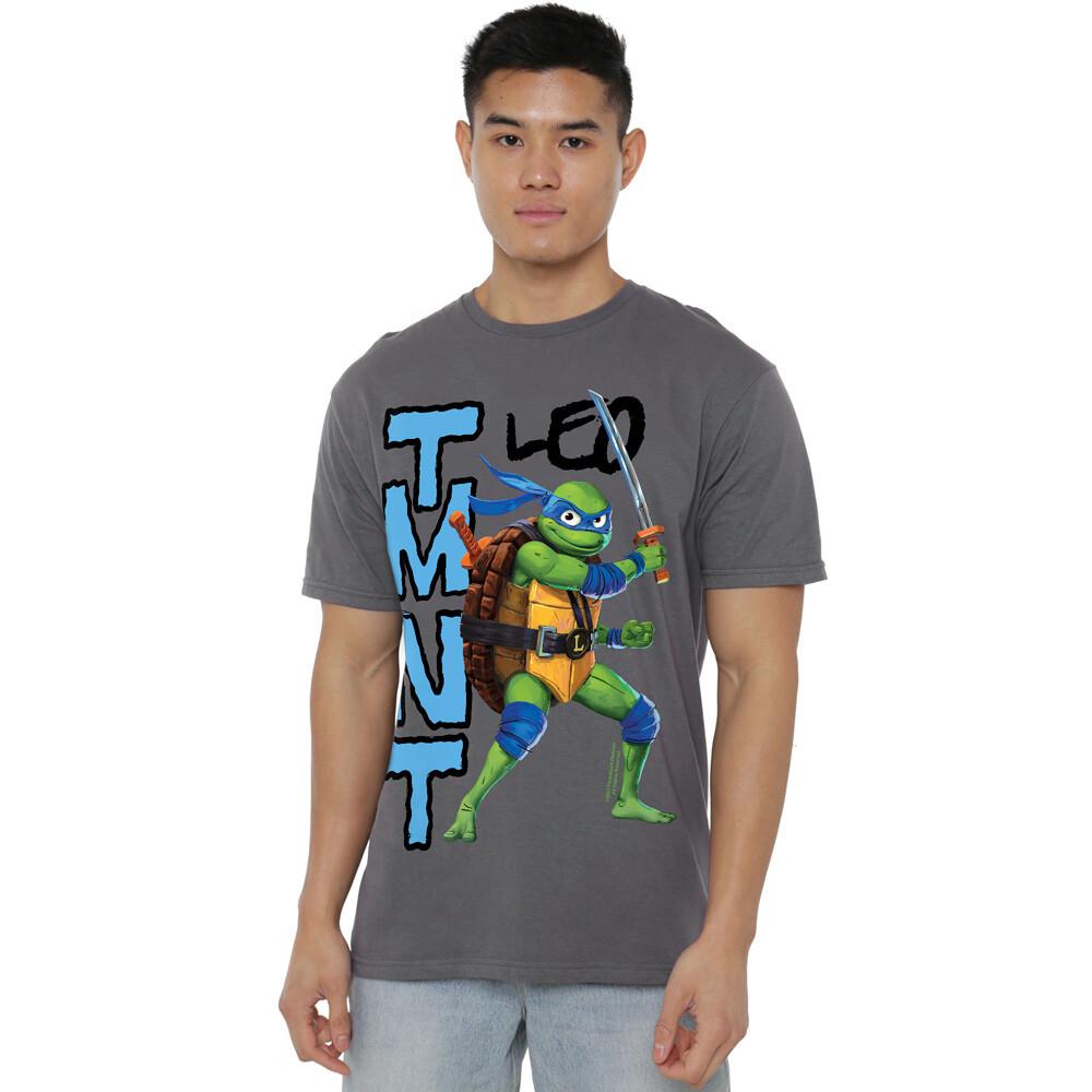 Tmnt Mutant Mayhem Leo T-Shirt S-4XL Charcoal S