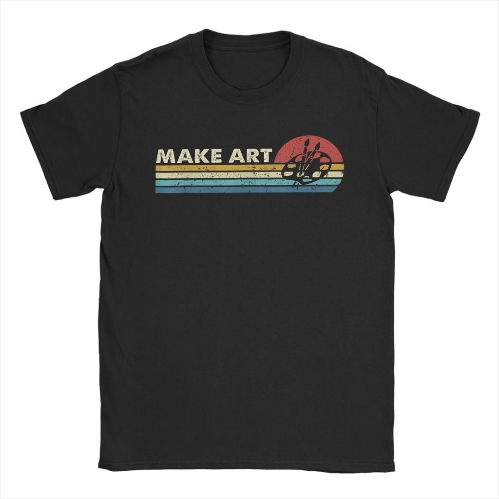 Vintage Retro Sunset Paint Palette T Shirt Men 100 Cotton Novelty TShirt Round Neck  Tees Short Sleeve Tops Gift Idea
