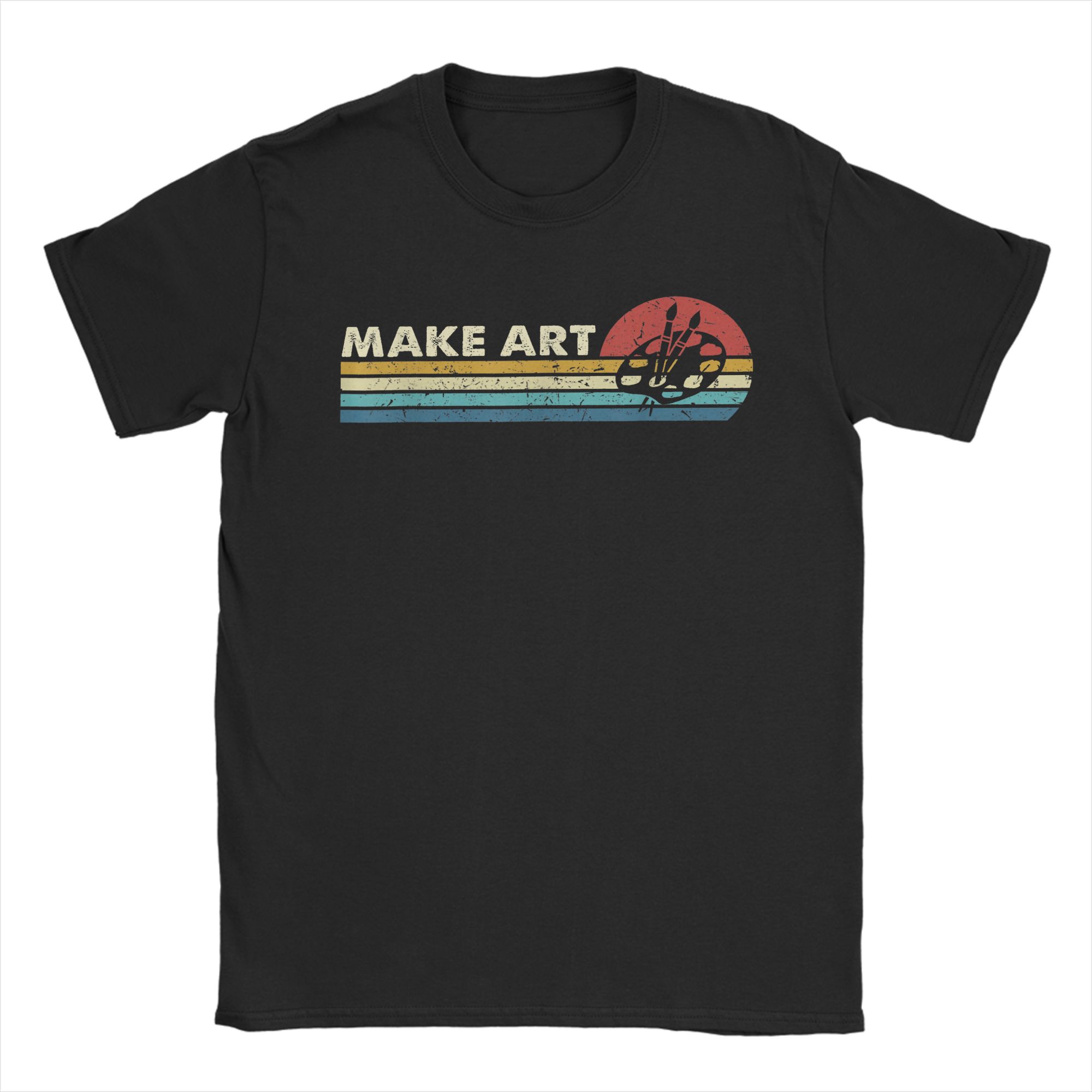 

Vintage Retro Sunset Paint Palette T Shirt Unisex 100 Cotton Novelty TShirt Round Neck Tees Short Sleeve Tops Gift Idea 4XL