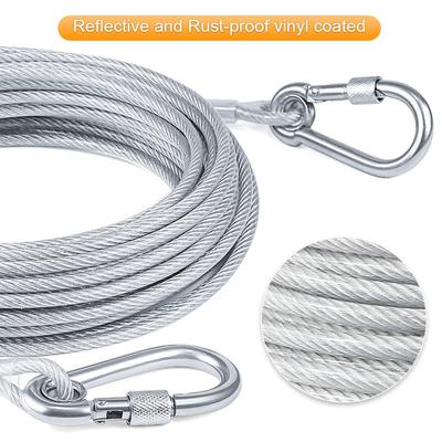 Double-headed Dog Tie Out Cable Leash ,raction Rope with Metal Buckle Steel Wire Anti-rust Training collar,Outdoor Dogs Strap