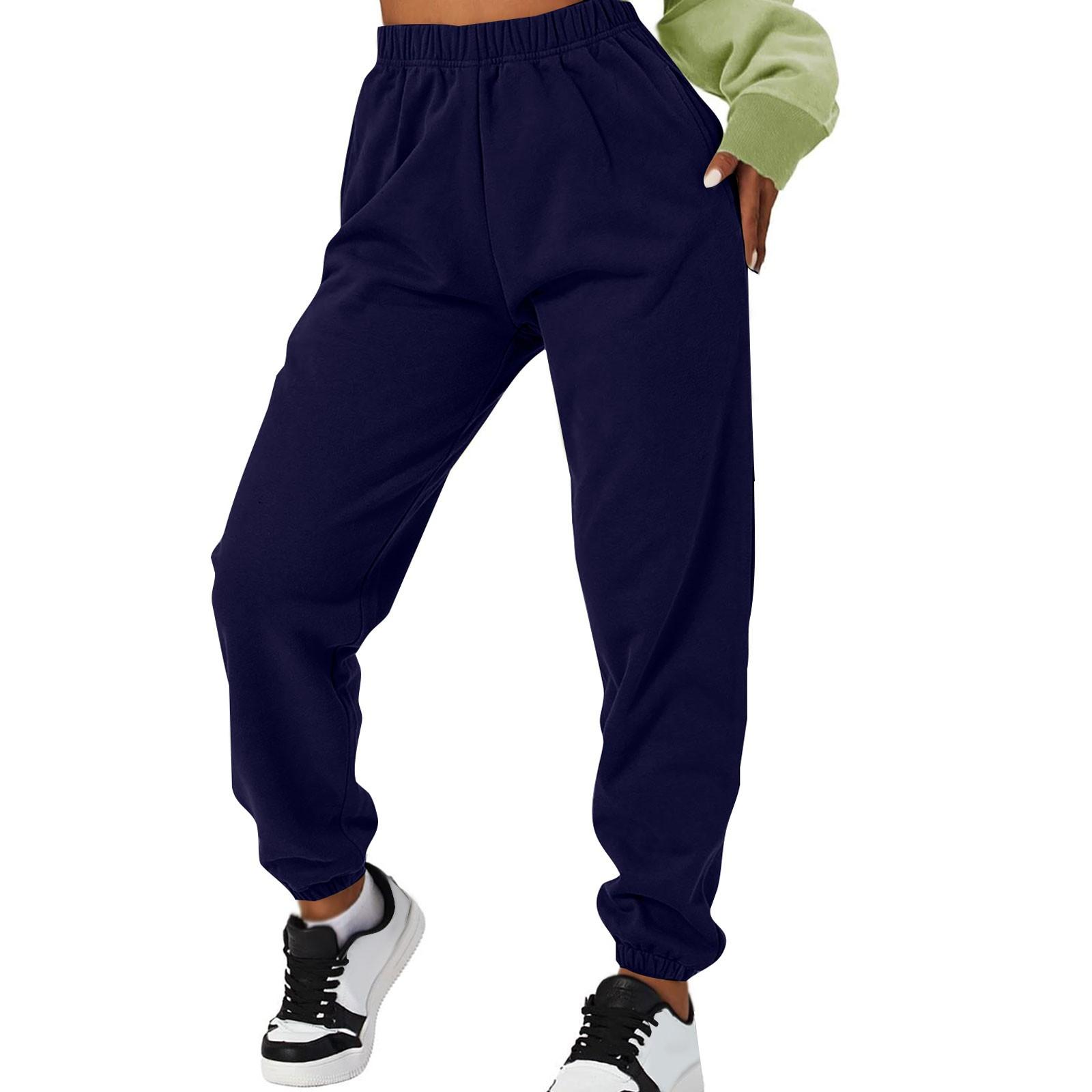 

Женские повседневные модные однотонные повседневные брюки с карманами спортивные брюки S тёмно-синий