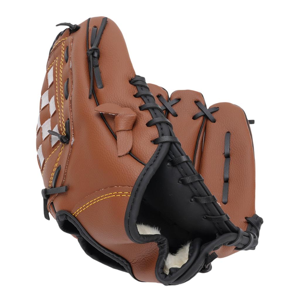 Sport Baseballhandschuh für Erwachsene Jugendliche Leder Atmungsaktiv Baseball Softballhandschuh für Training Braun 24.1cm 9.5in