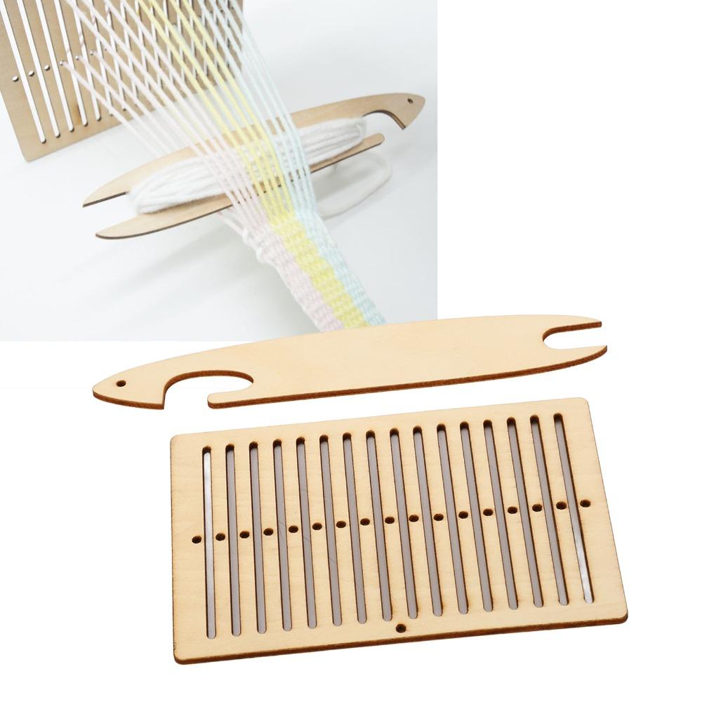 4pcs Tapestry Comb Included Weaving Shuttle Tools Quick Weave Design Rigid Heddle Loom  For Adults