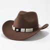 European and American retro fashion hats Western cowboy hats Fashion versatile woolen jazz hats Big brim etiquette felt hats