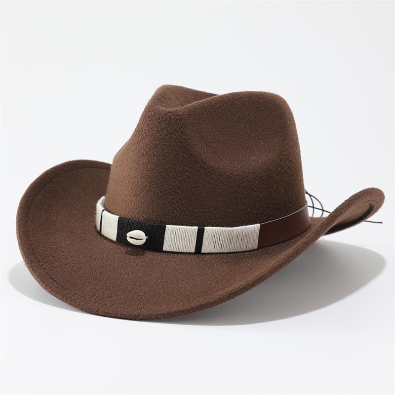 European and American retro fashion hats Western cowboy hats Fashion versatile woolen jazz hats Big brim etiquette felt hats
