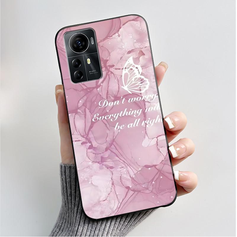 Für ZTE Blade A72S A7050 Hülle Für ZTE Blade V41 Smart Cover Luxus Mode Schmetterling Blume Silikon Weich Schwarz TPU Stoßfänger Schale