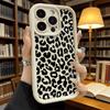 Black Leopard Print Pattern Soft TPU Phone Case for iPhone 17 16 15 14 13 12 11 Pro Max Plus Shockproof Anti-Slip Cover