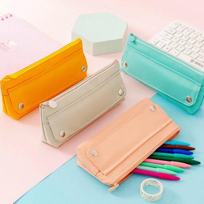New High-elastic Oxford Cloth Solid Color Pencil Case Creative Student Stationery Box Environmentally Simple Pencil Case