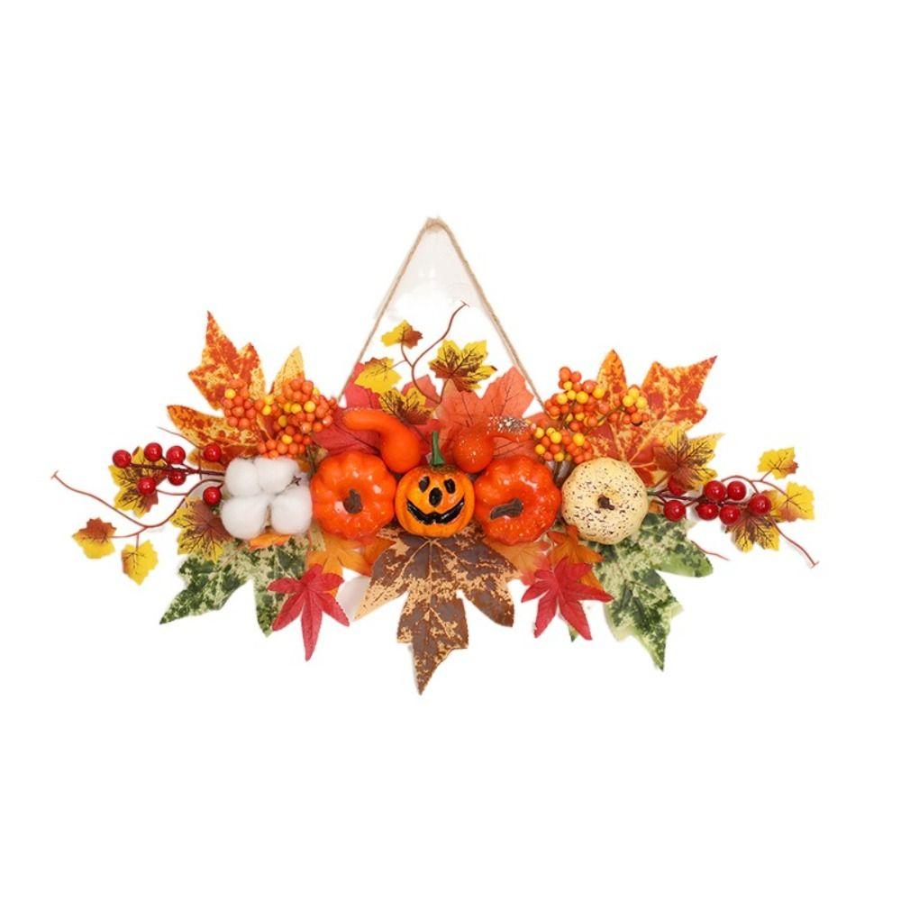 Durable Wall Hanging Props Artificial Halloween Maple Leaf Pumpkin Pendant Realistic   Thanksgiving