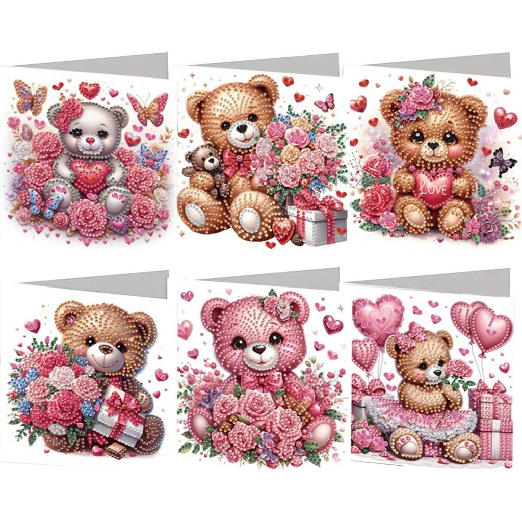 6pcs DIY Halloween Theme Diamond Art Greeting Cards Diamond Art Handmade Cards for Christmas Birthdays Thanksgiving and Holidays