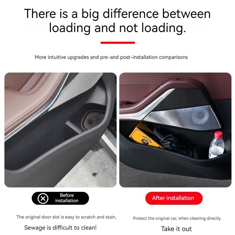 For BMW X5 G05 19-25 Car Door Side Storage Box Trash Bin Stowing Tidying TPE Front Door Organizer Tray Auto Interior Accessorie