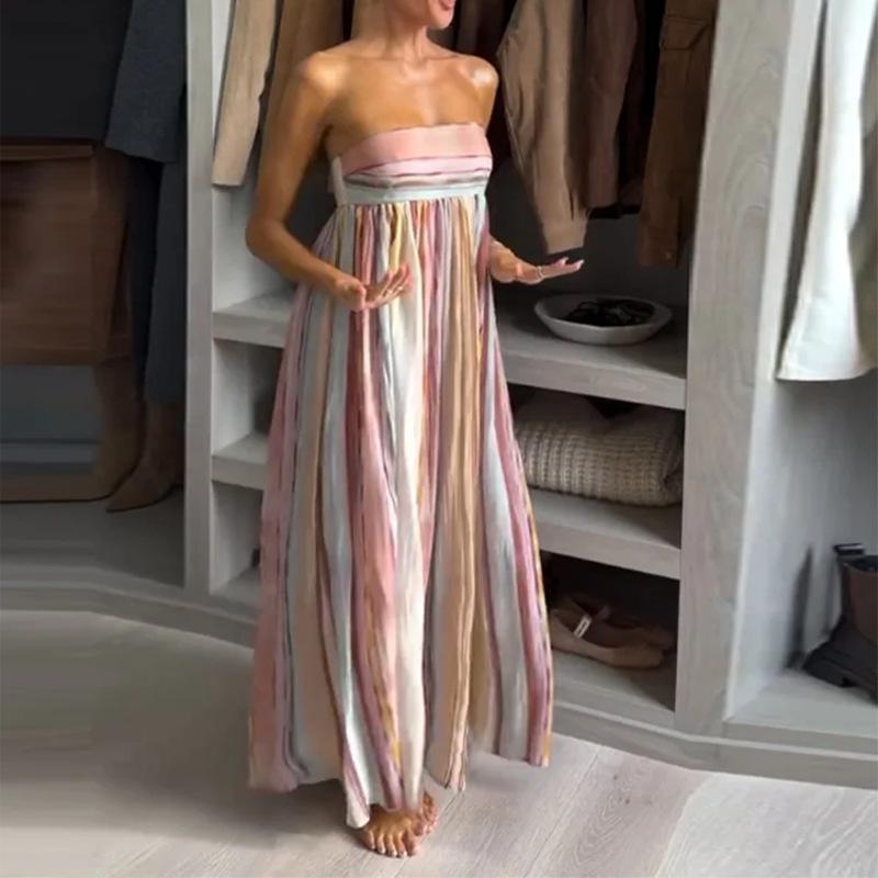 Nouveautés printemps 2026 pour femmes, robe transfrontalière européenne et américaine, robe imprimée plissée à la taille, tendance et élégante