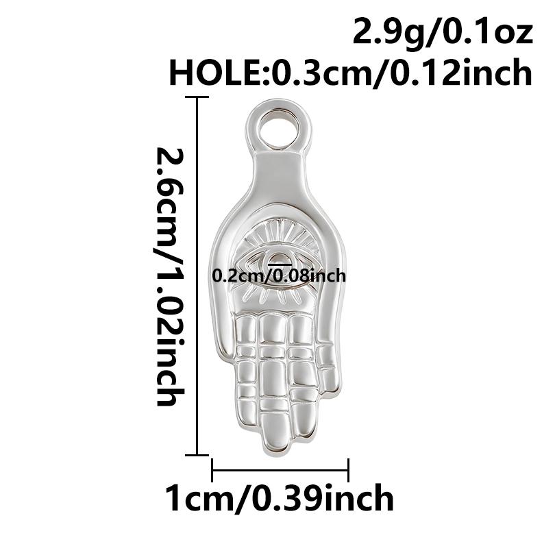 5pcs/Lot Turkish Evil Eye Hand Pendants For Jewelry Making Supplies Statement Charm Stainless Steel Pendant DIY Necklace Earring