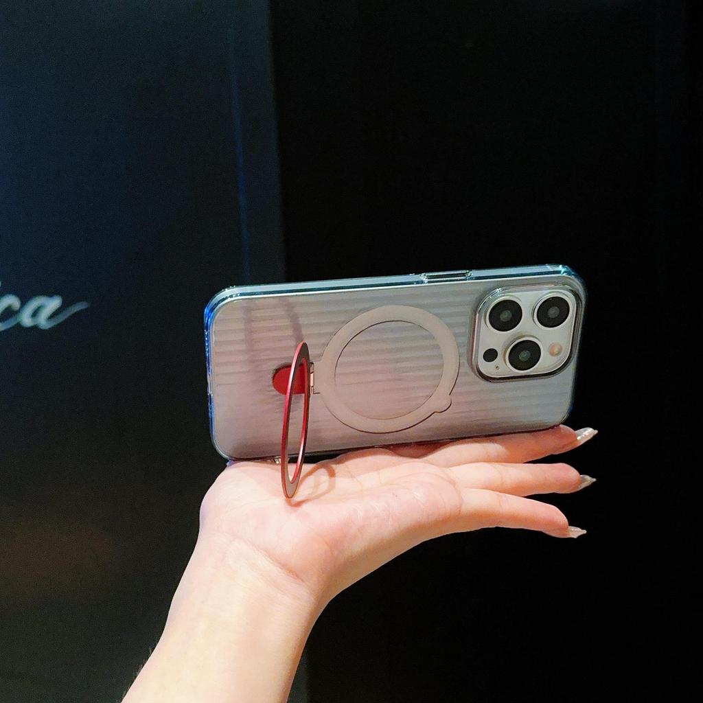 Apple 16 Pro Max Case: Transparent, Non-Slip, Corrugated Shell with Integrated Stand for iPhone 16 Series, Skin-Feel Finish