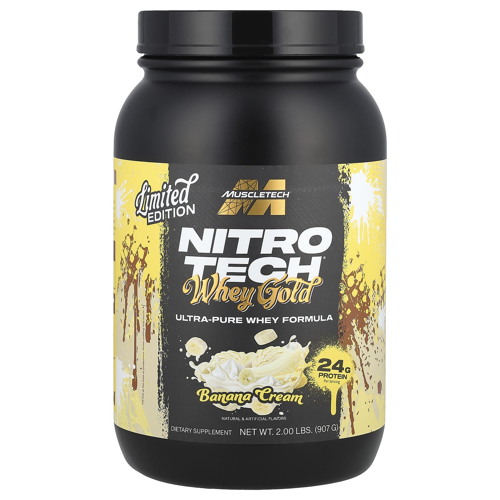 

MuscleTech, Nitro Tech® Whey Gold, Banana Cream, 2 lbs (907 g)