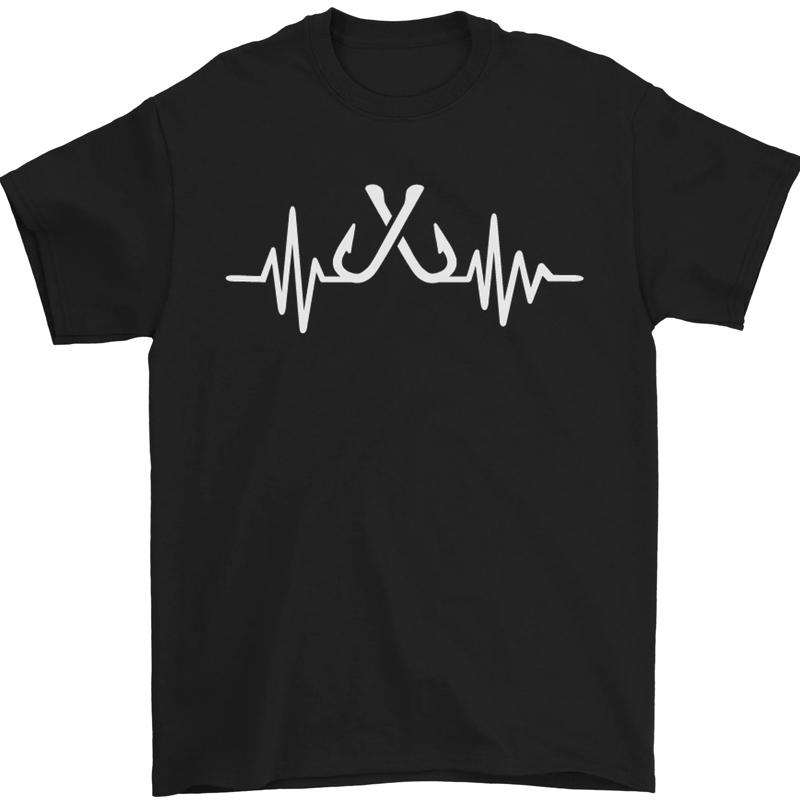 Pulse fishing fun fisherman ecg men s t-shirt 100% cotton - Men s Summer Cotton Graphic Tee S разноцветный