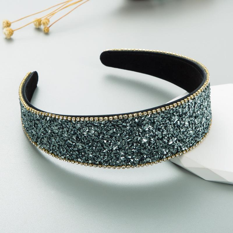 Damska ozdoba do włosów z kolorowym kamieniem Super Flash Wide Edge Szampon z pałąkiem na głowę