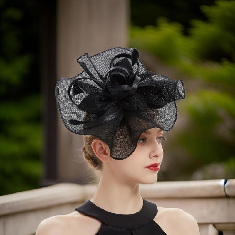 1920s Mesh Flower Hat Hair Pin Church Headband Party Dress Up Fascinator Hat Teaparty Headband Party Supply