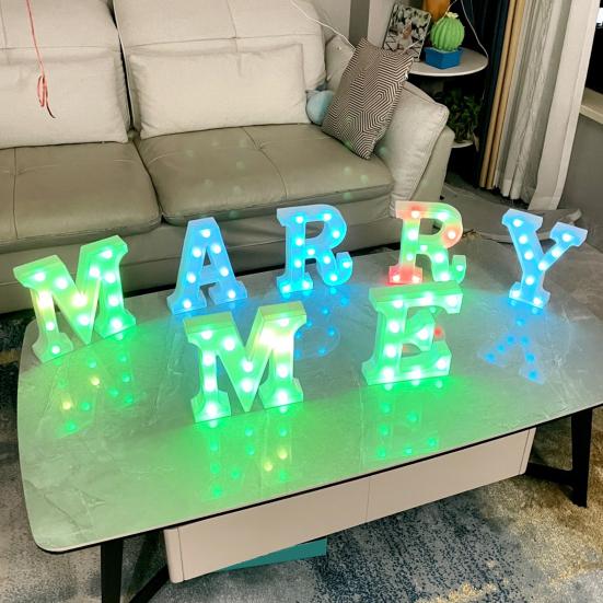 LED Letter Lamp with Remote Control, Dimmable Marquee Alphabet Light for Wedding Birthday Party, Indoor Outdoor Letter