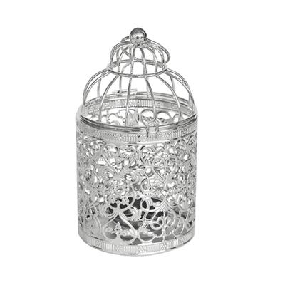 European Hollow Flower Candle Stand Hanging Iron Birdcage Candlestick Holder