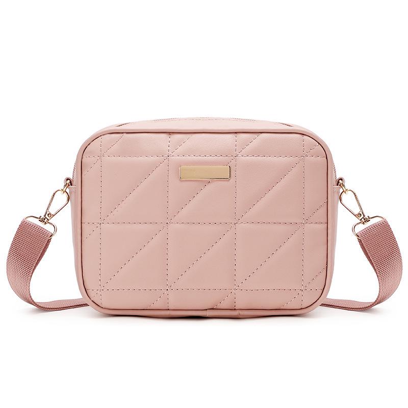 

Stylish Korean Version Women s Crossbody Camera Bag with Diamond Pattern 18*6*14 cm розовый