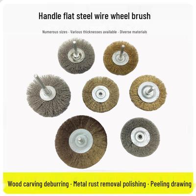Steel Wire Wheel Polishing Brush: 6MM Shank, Flower Head, Deburring, Wood and Metal.