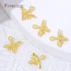 10/20Pcs 18K Gold Plated Brass Bee Charms Embossed Insect Connectors For Earrings Necklace DIY Jewelry Making Accessories