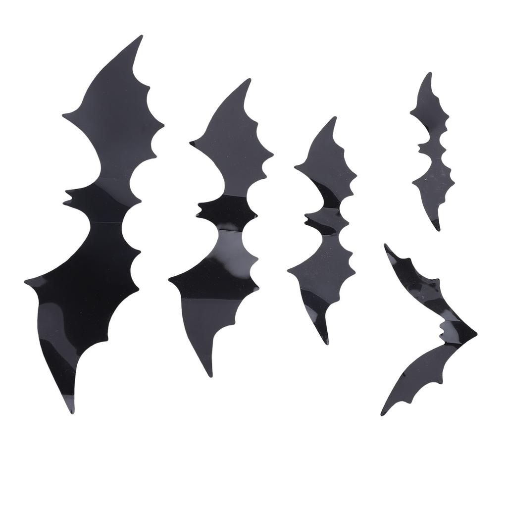 140 Pcs Bats Wall Decor Spooky Black 3D Bat Stickers with Backing Sheets for Home Party