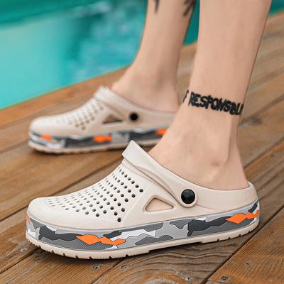 Cool Slippers Men'S Hole Shoes Wear Non-Slip Trend Korean Version Summer Seaside Vacation Beach Shoes Thick Sole