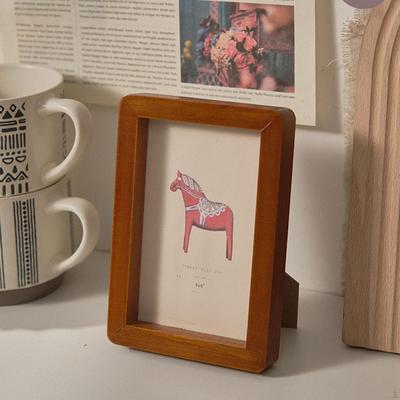 Wood Photo Frame Desktop Display Crafts Elegant Decorative Picture for Study