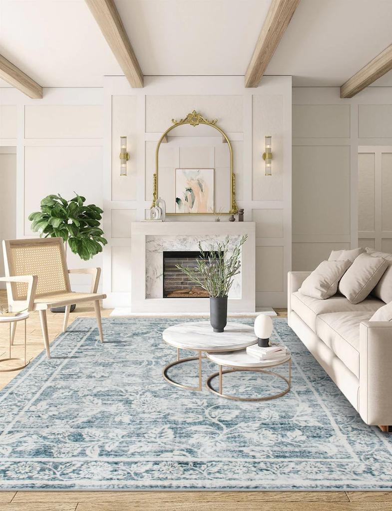 Vintage Persian Large Carpet Living Room End Table Mat Ethnic Style Study Bedroom Decorated Home Crystal Velvet Carpet