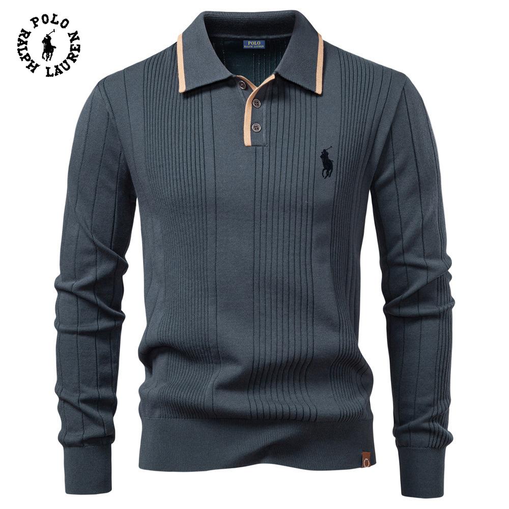

Polo Ralph Lauren Осень и Зима Вышивка Новый Европейский Размер Лацкан Мужской Свитер Поло На Молнии Половина Высококачественный Вязаный Свитер Мужская Одежда L
