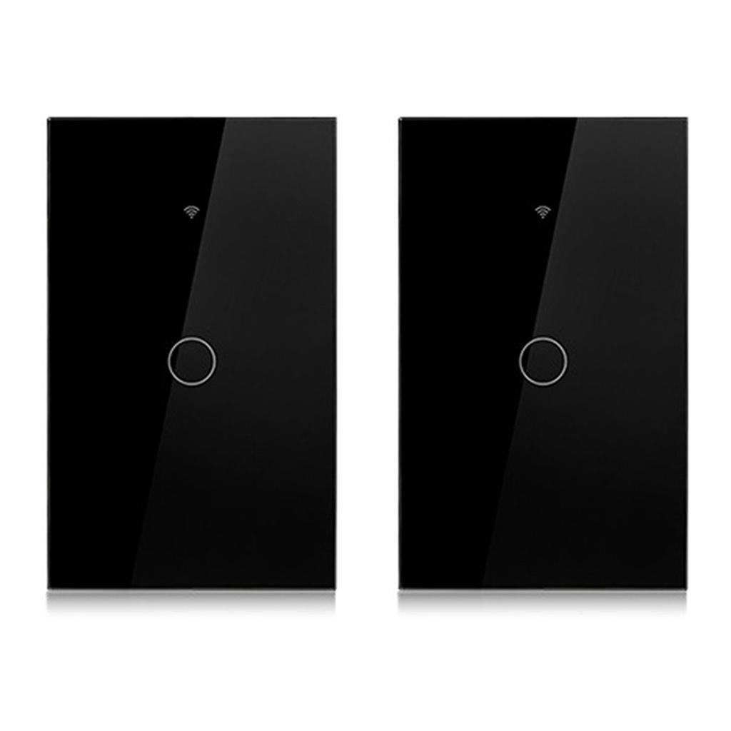 A95I-2X Tuya US Plug Wifi Smart 1 Gang No Neutral Wire Touch Sensor LED Light Switches Smart Home Alexa Google Black