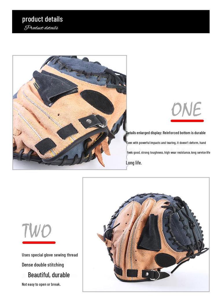 Professional Adult Full Cowhide Baseball Glove for Catchers, Infielders, and Pitchers