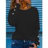 JPNTKY Women's Fashion Casual Solid Color Print Long Sleeve O-Neck Blouses & Shirts