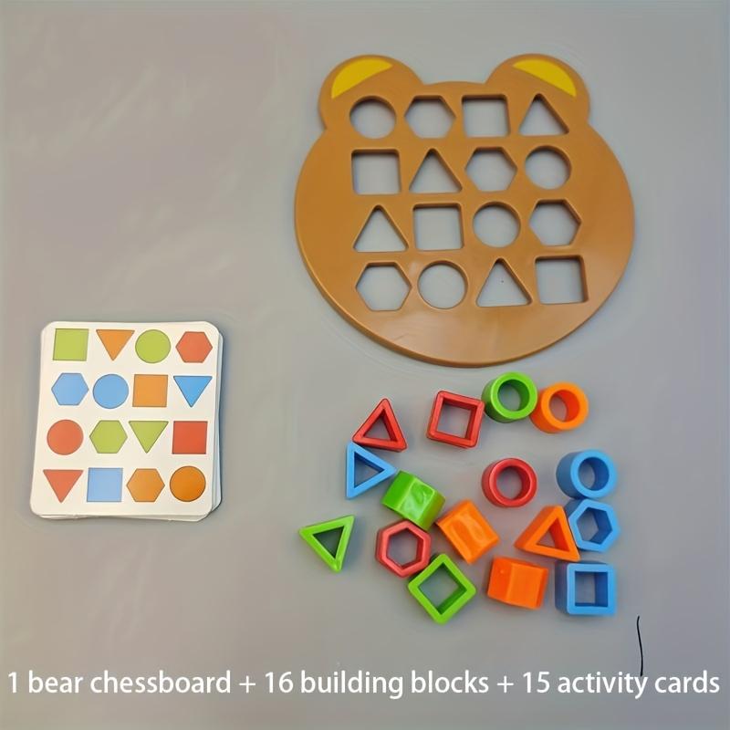 Barn Matchande pusselleksaker Färger Geometrisk form Jigsaw Brädspel Tidiga pedagogiska interaktionsleksaker för barn Kampspel