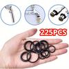225Pcs/Bag Black Rubber O Ring Assortment Washer Gasket Sealing O-Ring Kit 18 Sizes For Faucet Hose Connector Sealing Valve